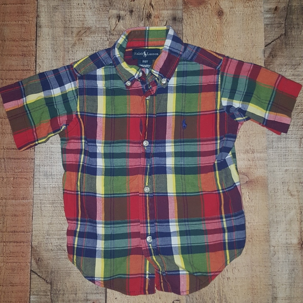 Ralph Lauren boys button up plaid shirt